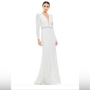 NWT MacDuggal Elegant White Evening Gown